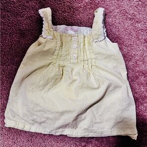 Janie and Jack Lime Green and White Striped Seersucker Lined Top - Like New